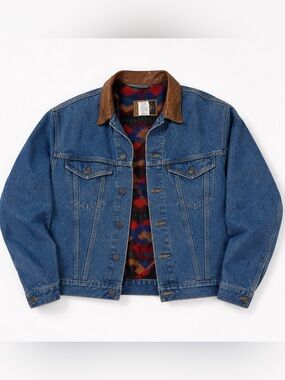 Vintage Blue Denim Jeans with Yellow Patch